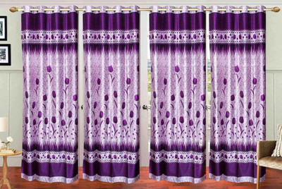 

Ville Style 214 cm (7 ft) Polyester Door Curtain (Pack Of 4)(Floral, Purple)