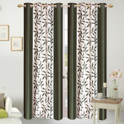 

Shopaholic 152 cm (5 ft) Polyester Window Curtain Single Curtain(Floral, Green)