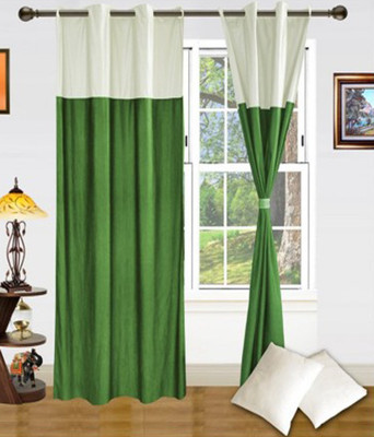 54% OFF on Shopgrab 213 cm (7 ft) Polyester Door Curtain (Pack Of 2)(Printed, Green, Beige)
