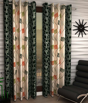 

Abhi Decor 274 cm (9 ft) Polyester Long Door Curtain (Pack Of 2)(Printed, Green)