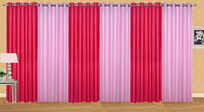 

Ville Style 275 cm (9 ft) Polyester Long Door Curtain (Pack Of 6)(Solid, Pink)