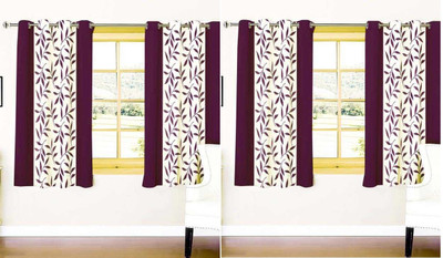 

Zesture 150 cm (5 ft) Polyester Window Curtain (Pack Of 4)(Floral, Multicolor)