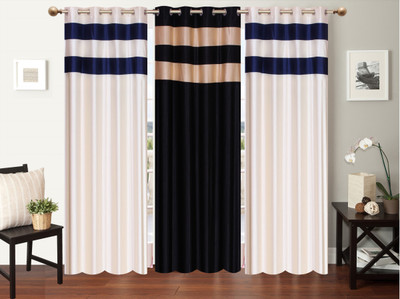 

Furnishing Zone 274 cm (9 ft) Polyester Long Door Curtain (Pack Of 3)(Plain, Multicolor)