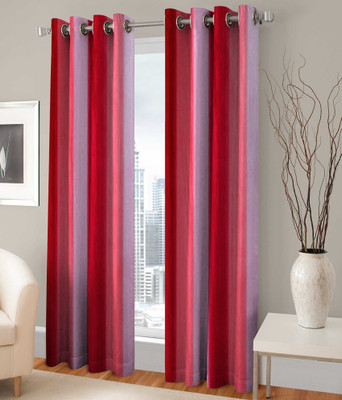 

PariHomefurnishing 274 cm (9 ft) Polyester Long Door Curtain (Pack Of 2)(Self Design, Multicolor)
