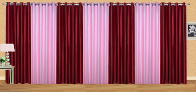 

Stella Creations 275 cm (9 ft) Polyester Long Door Curtain (Pack Of 7)(Solid, Maroon, Pink)