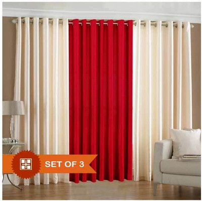 

Daddu Enterprises Crush Door Curtain 213.36 cm (7 ft) Polyester Door Curtain (Pack Of 3)(Plain, Multicolor)