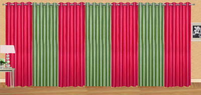 

Ville Style 214 cm (7 ft) Polyester Door Curtain (Pack Of 7)(Solid, Pink, Light Green), Light green;pink