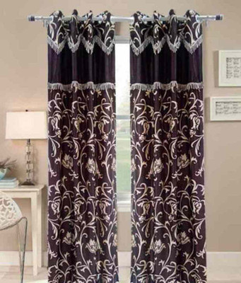 

Jojo Designs 215 cm (7 ft) Polyester Door Curtain (Pack Of 2)(Printed, Brown)
