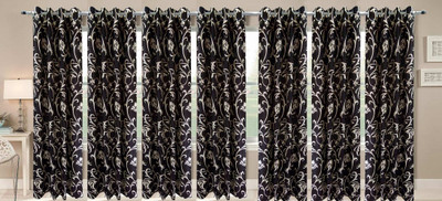 

Stella Creations 212 cm (7 ft) Polyester Door Curtain (Pack Of 7)(Floral, Brown)