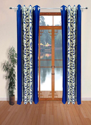 

Handloom Hut 213 cm (7 ft) Polyester Door Curtain (Pack Of 2)(Printed, Navy Blue Kolavery)
