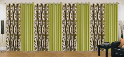 

Stella Creations 214 cm (7 ft) Polyester Door Curtain (Pack Of 8)(Printed, Green)