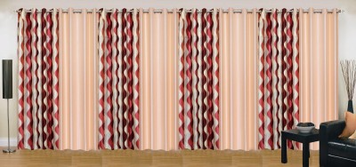 

Ville Style 275 cm (9 ft) Polyester Long Door Curtain (Pack Of 8)(Abstract, Maroon, Beige), Beige;maroon