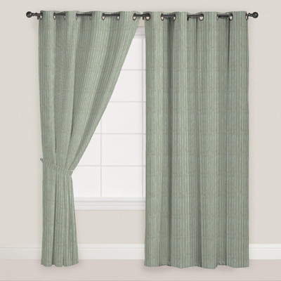 

FurnishingLand 152 cm (5 ft) Polycotton Window & Door Curtain (Pack Of 2)(Striped, Beige)