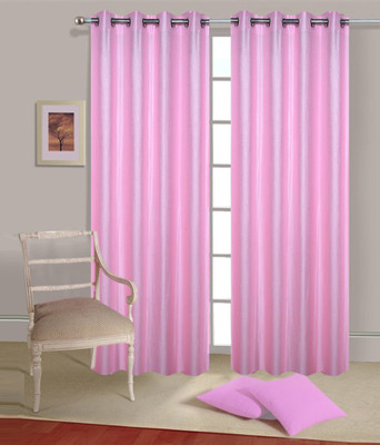 

Excel Bazaar 275 cm (9 ft) Polyester Long Door Curtain (Pack Of 2)(Solid, Light Pink)