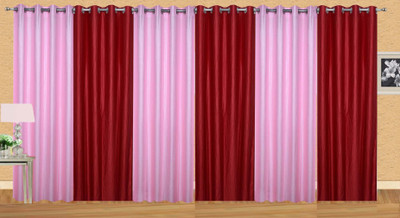 

Stella Creations Polyester Pink, Red Solid Eyelet Long Door Curtain