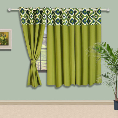 39% OFF on SWAYAM 152 cm (5 ft) Cotton Window Curtain Single Curtain(Floral, Green)