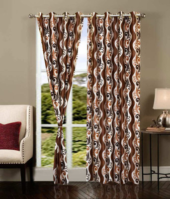 

JT International 213.36 cm (7 ft) Polyester Door Curtain (Pack Of 2)(Floral, Multicolor)