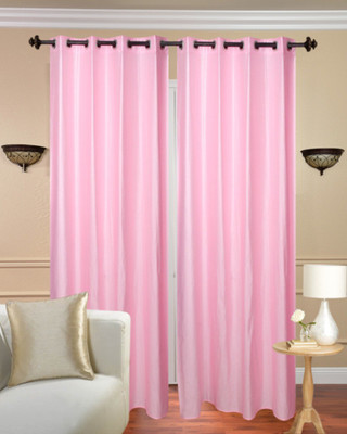 

Akshya 152 cm (5 ft) Polyester Window Curtain (Pack Of 2)(Plain, Pink)