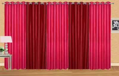 

Ville Style 275 cm (9 ft) Polyester Long Door Curtain (Pack Of 5)(Solid, Pink, Red)