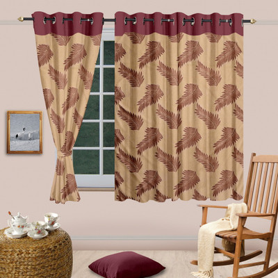 

Cortina 150 cm (5 ft) Polyester Window Curtain Single Curtain(Motif, Brown)