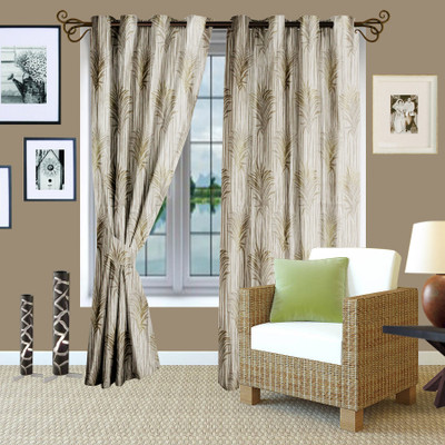 

Story@Home 152.4 cm (5 ft) Jacquard Window Curtain Single Curtain(Floral, Beige)