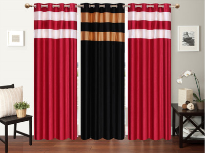 

Furnishing Zone 274 cm (9 ft) Polyester Long Door Curtain (Pack Of 3)(Plain, Multicolor)