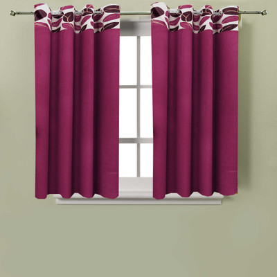 46% OFF on Homefab India 183 cm (6 ft) Polyester Window Curtain (Pack Of 2)(Floral, Lavender)