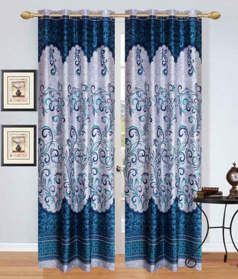 

Stella Home 274 cm (9 ft) Polyester Long Door Curtain (Pack Of 2)(Printed, Blue)