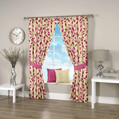 

Threadmix 152 cm (5 ft) Polyester Window Curtain Single Curtain(Abstract, Pink)