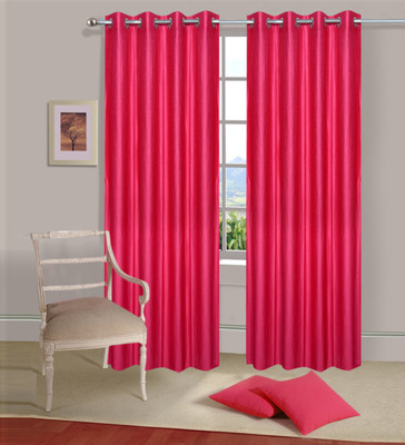 

Excel Bazaar 214 cm (7 ft) Polycotton Door Curtain (Pack Of 2)(Plain, Dark-Pink)