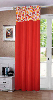 

Lushomes 274.32 cm (9 ft) Cotton Long Door Curtain Single Curtain(Printed, Red)