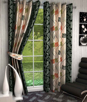 

NAMOFAB 213 cm (7 ft) Polyester Door Curtain (Pack Of 2)(Floral, Multicolor)