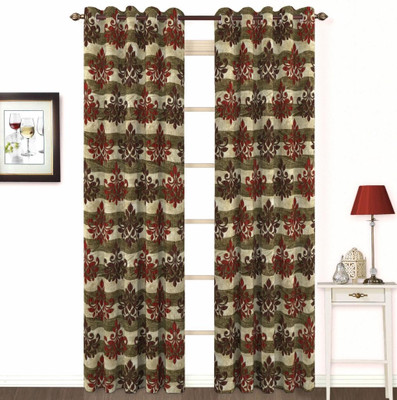 

Skipper 108 cm (4 ft) Polyester, Cotton, Blends Window Curtain Single Curtain(Floral, Maroon)