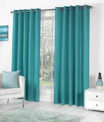 

PHome Decor 213 cm (7 ft) Polyester Door Curtain (Pack Of 2)(Plain, Aqua)