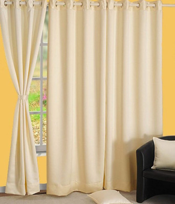 

Super India 274 cm (9 ft) Polyester Long Door Curtain (Pack Of 3)(Plain, Cream)