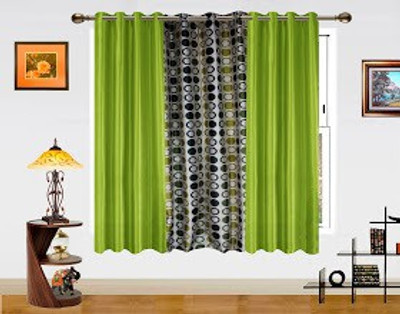 10% OFF on Dekor World 150 cm (5 ft) Polyester Window Curtain (Pack Of 3)(Geometric, Green) 10% OFF on Dekor World 150 cm (5 ft) Polyester Window Curtain (Pack Of 3)(Geometric, Green)