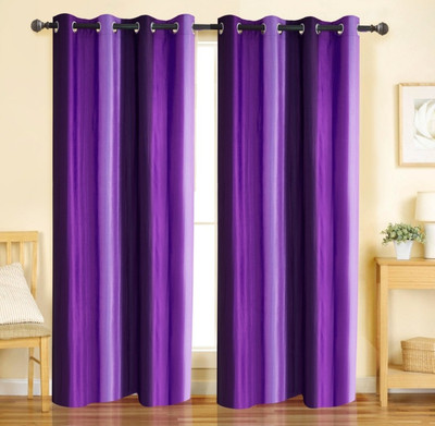 

Home Candy 212 cm (7 ft) Polyester Door Curtain (Pack Of 2)(Plain, Purple)