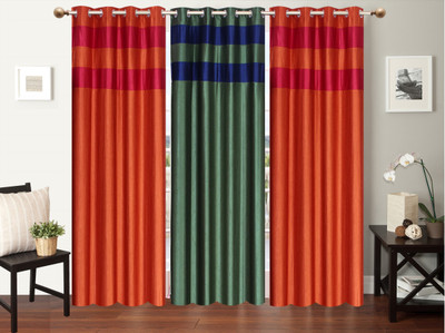

Furnishing Zone 213 cm (7 ft) Polyester Door Curtain (Pack Of 3)(Plain, Multicolor)