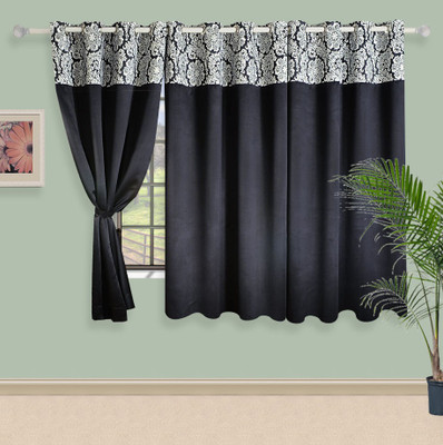 SWAYAM 274.32 cm (9 ft) Silk Long Door Curtain Single Curtain(Solid, Pink)