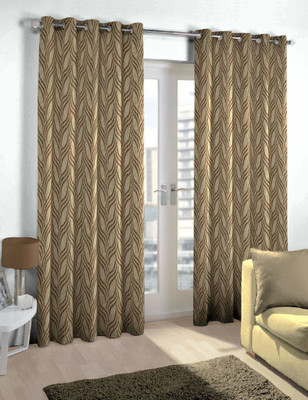 

Skipper 275 cm (9 ft) Blends Long Door Curtain Single Curtain(Abstract, Brown)