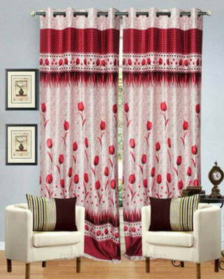 

Wonder Fab 213.36 cm (7 ft) Polyester Door Curtain (Pack Of 2)(Printed, Maroon)