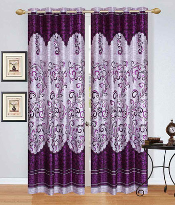 

Stella Home 214 cm (7 ft) Polyester Door Curtain (Pack Of 2)(Printed, Purple)