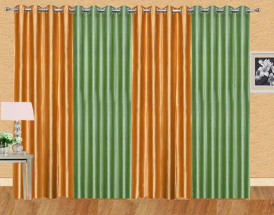 

Ville Style 214 cm (7 ft) Polyester Door Curtain (Pack Of 4)(Solid, Gold, Light Green)