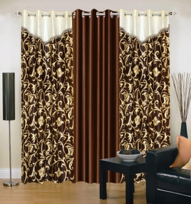 

Super India 215 cm (7 ft) Polyester Door Curtain (Pack Of 3)(Plain, Brown)