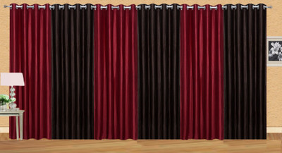 

Ville Style 275 cm (9 ft) Polyester Long Door Curtain (Pack Of 6)(Solid, Maroon, Brown), Brown;maroon