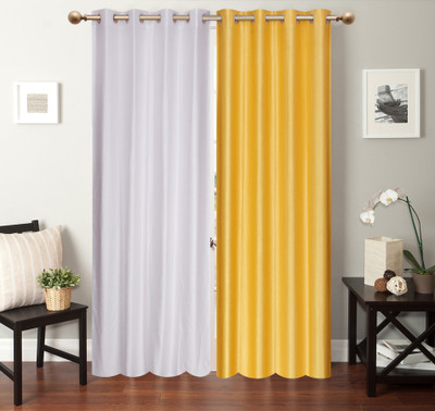 

Furnishing Zone 213 cm (7 ft) Polyester Door Curtain (Pack Of 2)(Plain, White, Yellow)