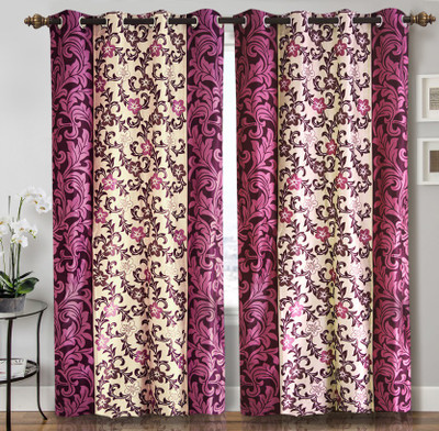 

Home Candy 212 cm (7 ft) Polyester Door Curtain (Pack Of 2)(Floral, Multicolor)