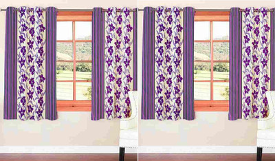 

Zesture 150 cm (5 ft) Polyester Window Curtain (Pack Of 4)(Floral, Multicolor)