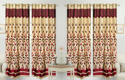 

Shiv Shankar Handloom 213 cm (7 ft) Polyester Door Curtain (Pack Of 4)(Floral, Maroon)