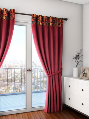 

Swayam 228.6 cm (8 ft) Polyester Door Curtain Single Curtain(Abstract, Maroon)